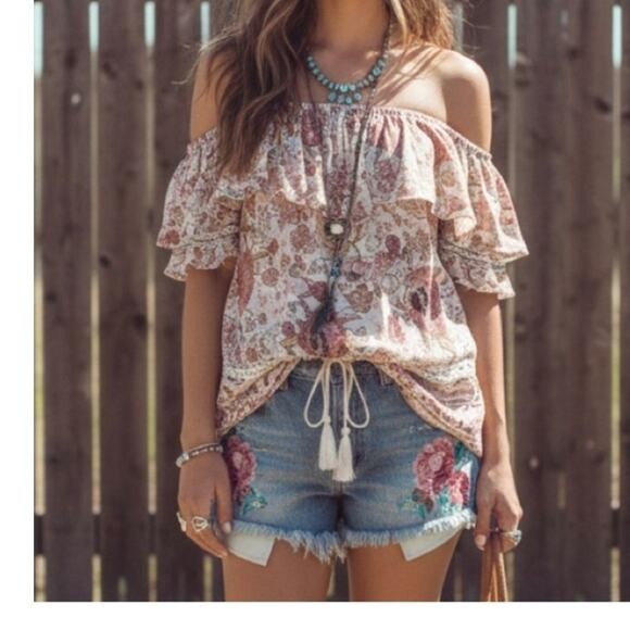 Spell & The Gypsy Collective Tops - Spell & The Gypsy Collective Rosewater Zahara Off Shoulder Top Size Small